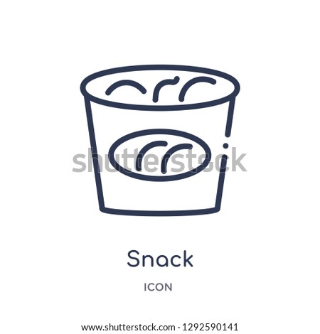 Linear snack icon from Fastfood outline collection. Thin line snack icon vector isolated on white background. snack trendy illustration