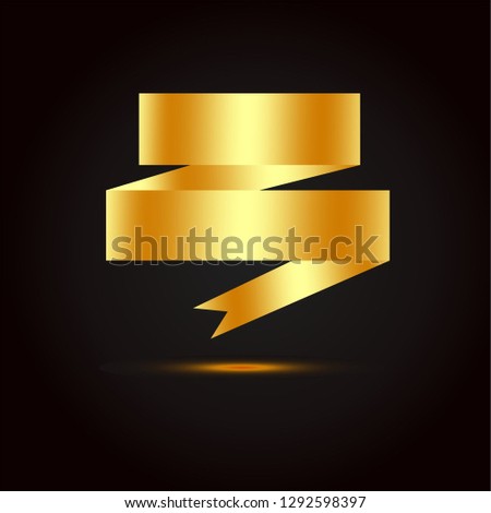 gold ribbon vector art 7
