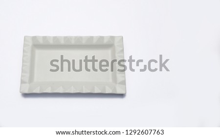White plate on a white background.White plate background.