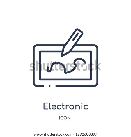 Linear electronic icon from Electronic devices outline collection. Thin line electronic icon vector isolated on white background. electronic trendy illustration