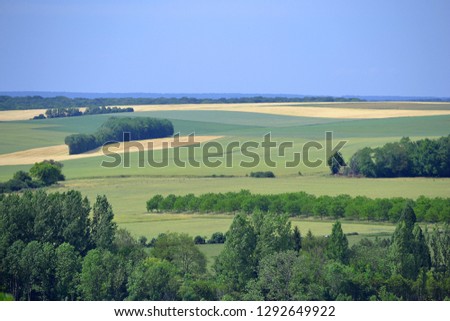 Landscape of the agricultural campaign of Franche-Comté, Haute-Saône, France
