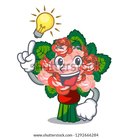 Have an idea flower bouquet placed on glass cartoon