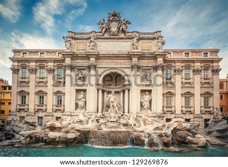 Fountain di Trevi in Rome, Italy Royalty-Free Stock Photo #129269876