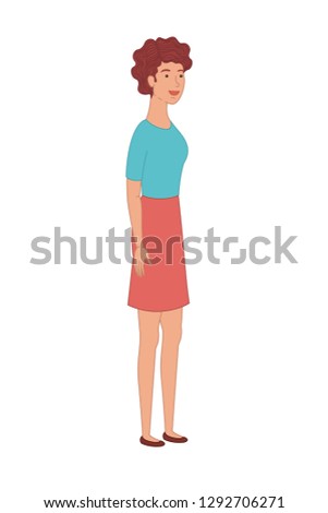 young woman standing avatar character