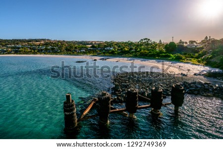 Sunset on Penneshaw beach on Kangaroo island SA Australia