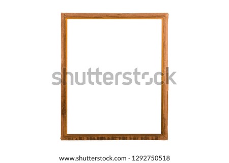 Wooden Frame. Rustic wood frame isolated on the white background - Imagem