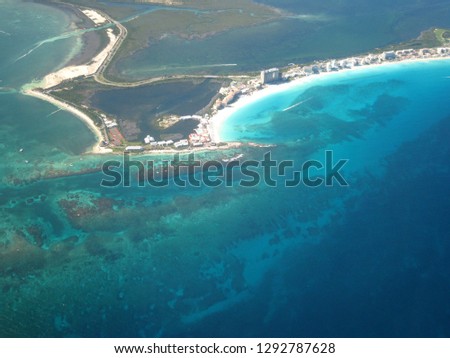 Aerial View of  Cancun Mexico 