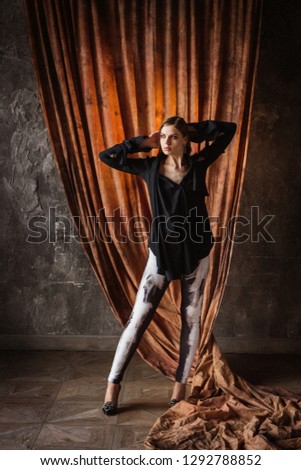 Portrait of a stunning fashionable model in studio