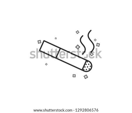 Smoking area line icon. Cigarette sign. Smokers zone symbol. Geometric shapes. Random cross elements. Linear Smoking icon design. Vector