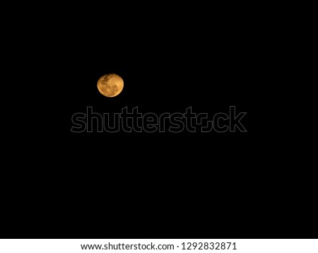 Full Moon in the night on black sky