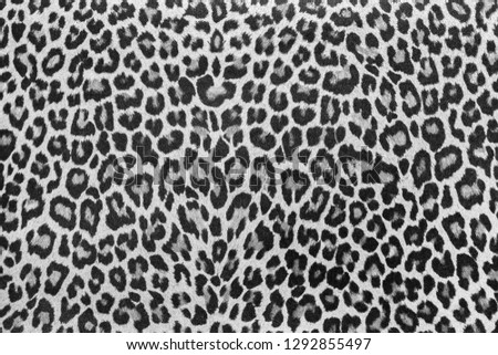 Leopard texture fabric pattern. African style, leopard print, seamless. Cheetah or jaguar fabric print. Animal effect skin textile design. Abstract cloth print. Black and white background effect.