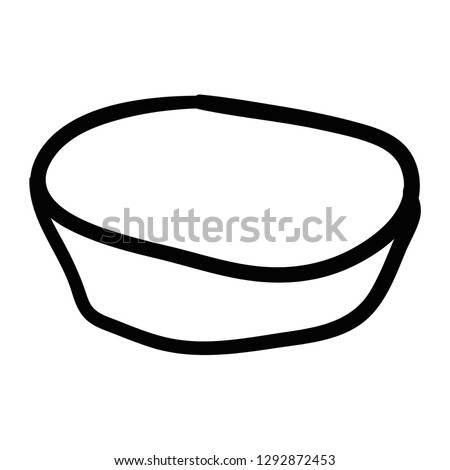 Cartoon doodle retro plate isolated on white background. Vector illustration.  