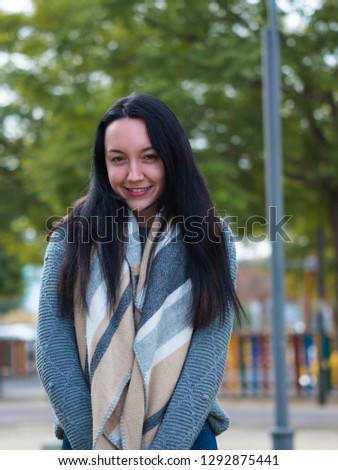 young brunette girl posing
