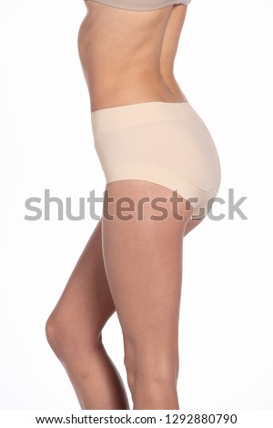 Female body part with skin color panties