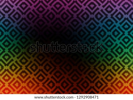 Dark Multicolor, Rainbow vector layout with lines, rectangle. Colorful illustration with lines, cubes on abstract template. Pattern for business booklets, leaflets.