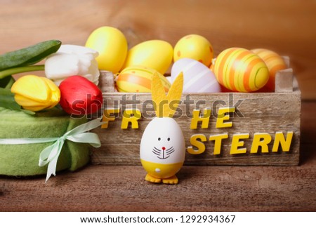 easter egg with best whiches in german text frohe ostern means happy easter