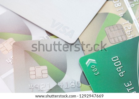 close-up of credit card background.