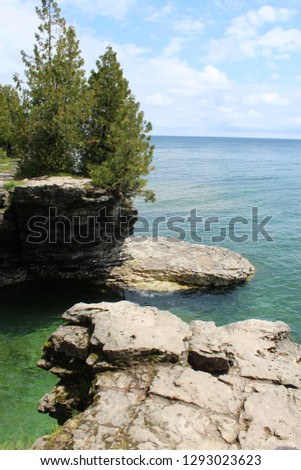 The rock ledge Island, Door County, WI
