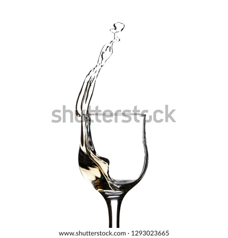 Splash of wine isolated on white background, copy space