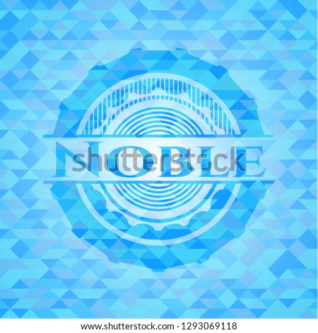 Noble sky blue emblem. Mosaic background