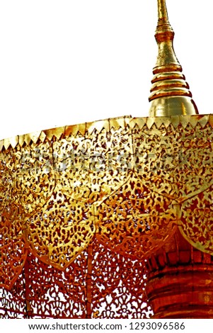 Traditional Thai style pattern on pagoda in Thai temple