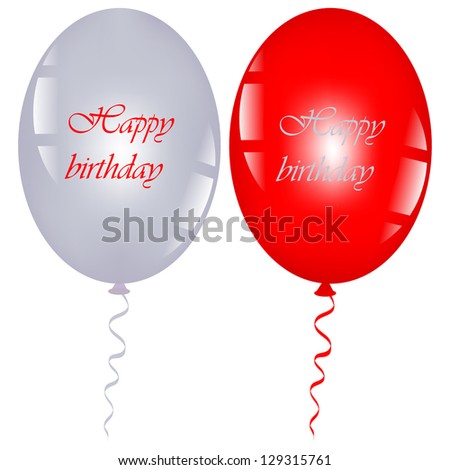 Vector illustration of red and gray balloons