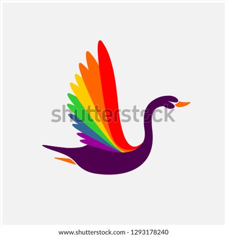Rainbow Bird Vector