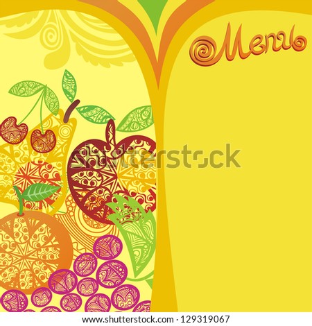 Fruit menu vector illustration