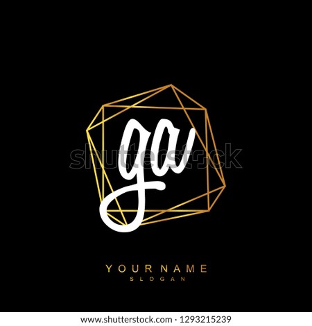 Initial GA handwriting logo vector