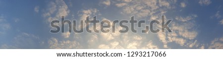 Panorama Picture of Blue Sky with Smooth Cloud
