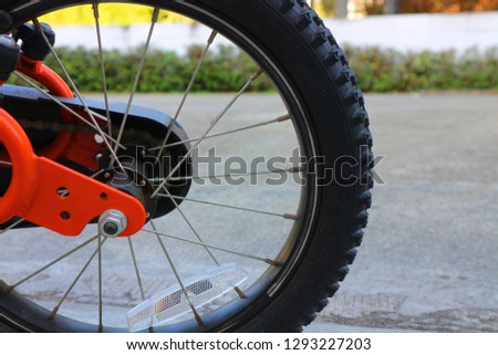 close up of bicycle wheel