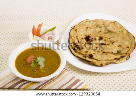 Dal Makhani with Paratha, Indian Dish
