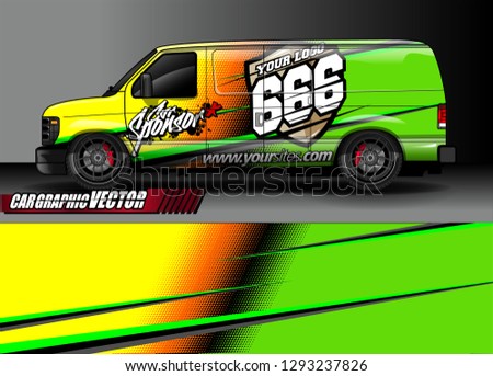 Cargo van graphic vector. abstract racing shape with modern camouflage design for vehicle vinyl sticker wrap 