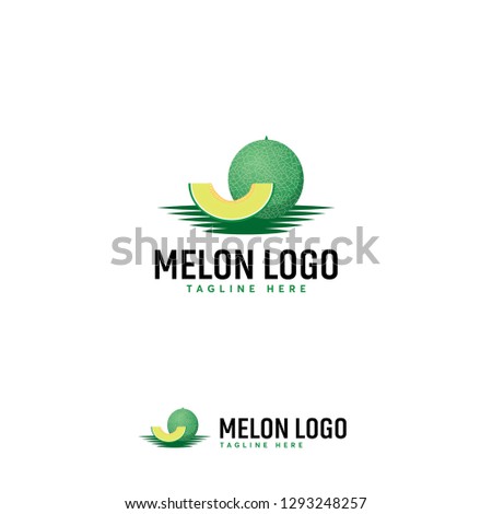 Cartoon Melon fruit logo designs vector, Melon Fruit logo symbol icon