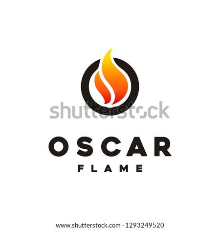 Initial Letter O with Fire Flame for Burn Gas Oil Company or Barbecue BBQ Grill logo design