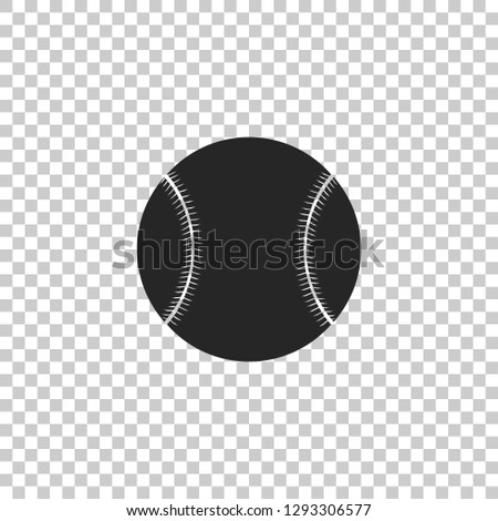 Baseball ball icon isolated on transparent background. Flat design. Vector Illustration