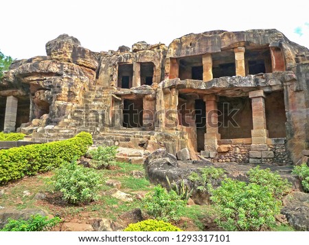 Udayagiri and Khandagiri Caves, formerly called Kataka Caves or Cuttack cavesThe caves are situated on two adjacent hills, Udayagiri and Khandagiri, mentioned as Kumari Parvata in the Hathigumpha. 