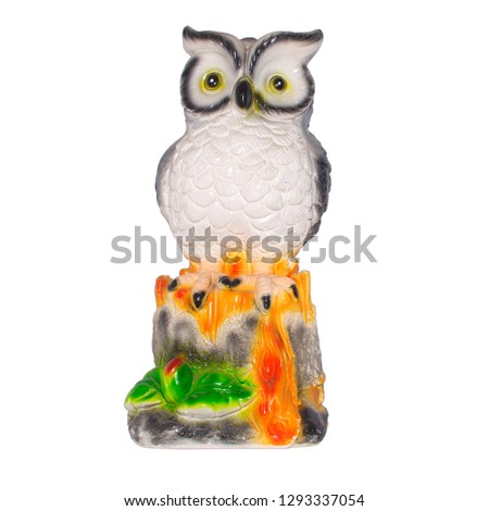 ceramic owl isolated on white background. object for the project and design