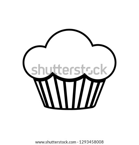 muffin line icon illustration vector, logo on white background