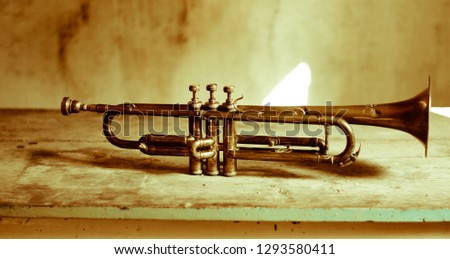 an ancient jazz trumpet