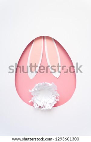 Happy Easter greeting card with egg , rabbit.