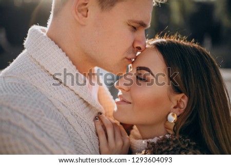 Couple in love embracing
