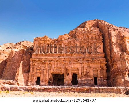 The Palace tomb in the capital of the Nabataean Kingdom, Petra, Jordan Royalty-Free Stock Photo #1293641737
