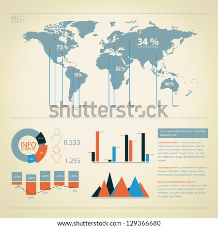 Detail infographic vector. World Map and Information Graphics