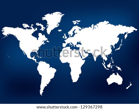 Navy Blue World Map. Vector Illustration. Also see other available colors.