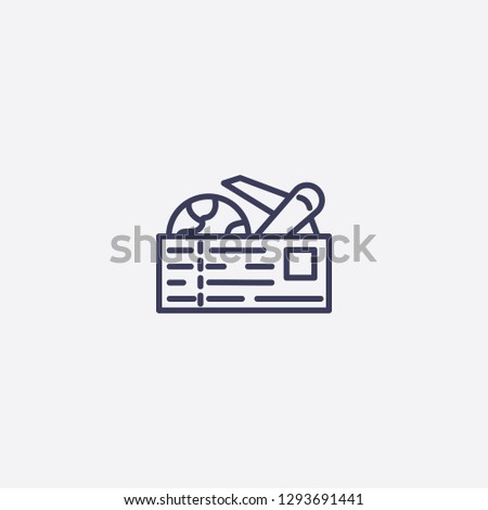 Outline plane ticket icon illustration isolated vector sign symbol