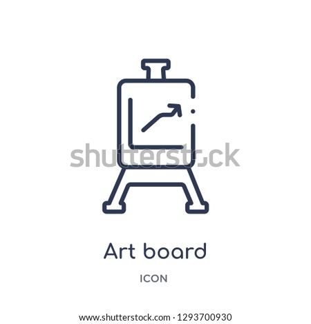 Linear art board icon from Edit outline collection. Thin line art board icon vector isolated on white background. art board trendy illustration
