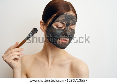 cosmetic mask face lift young woman