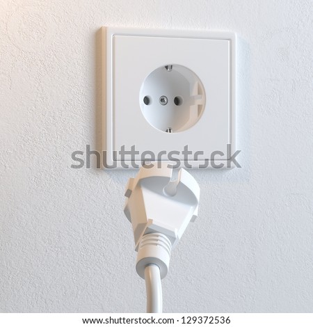 Electrical Plug and Socket. Metaphor of Electricity Consumption. (2nd version)