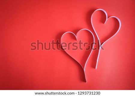 Heart paper on the background of red art paper valentine valentine's day valentine's day - picture